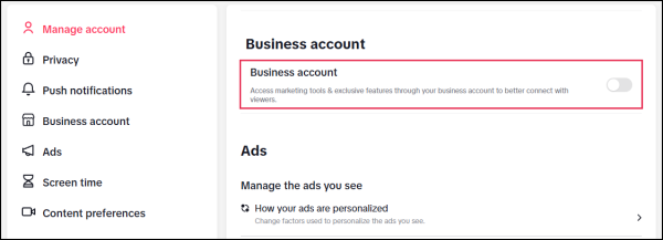 Business Account