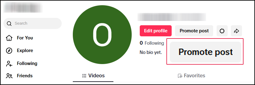 Promote TikTok Post